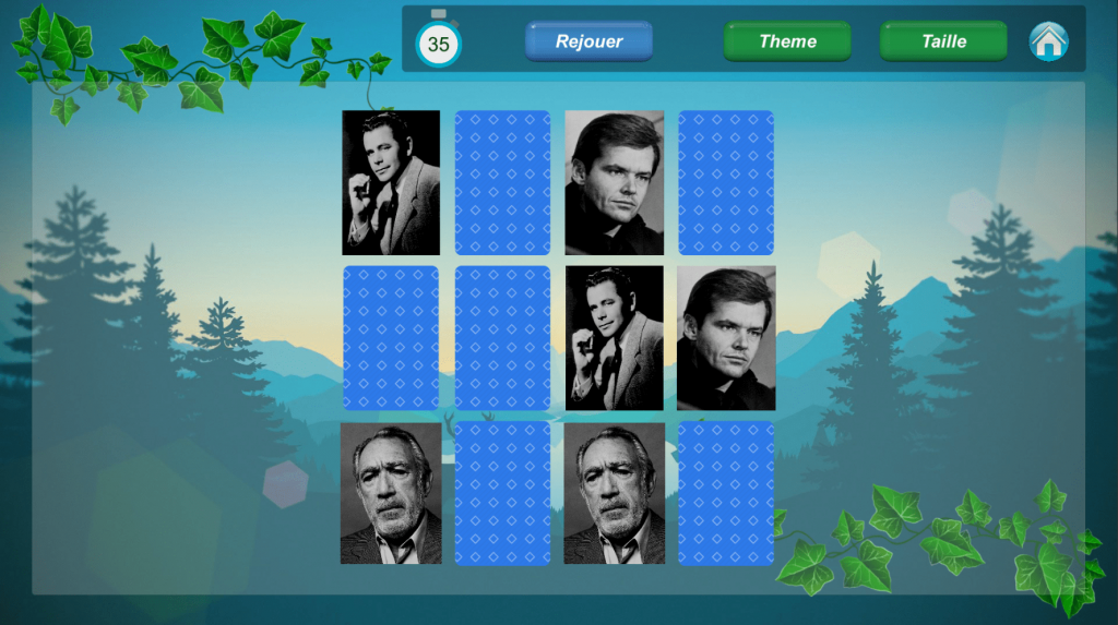 Game screen with "actors" mode in "4x3"