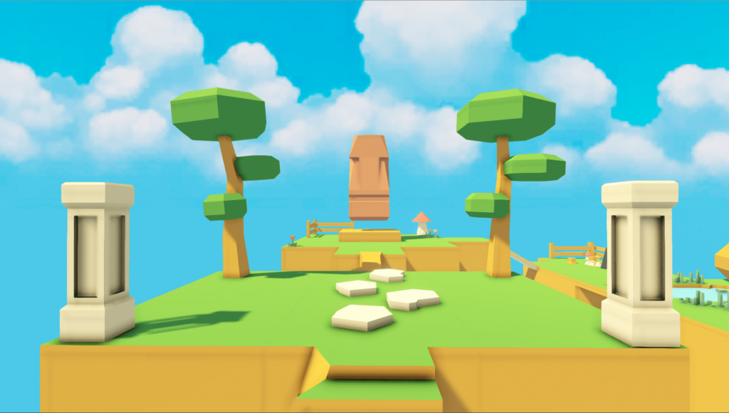 Visual of the platformer environment of the game