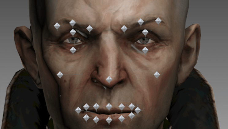 Face rigging of the characters to articulate the words