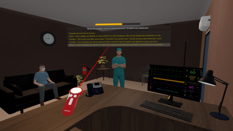 Decision making via a dialogue system with a nurse with artificial intelligence behaviour using controllers