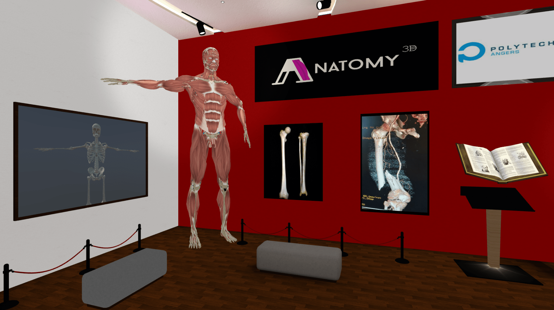 Main area giving access to the different workshops by clicking on the paintings