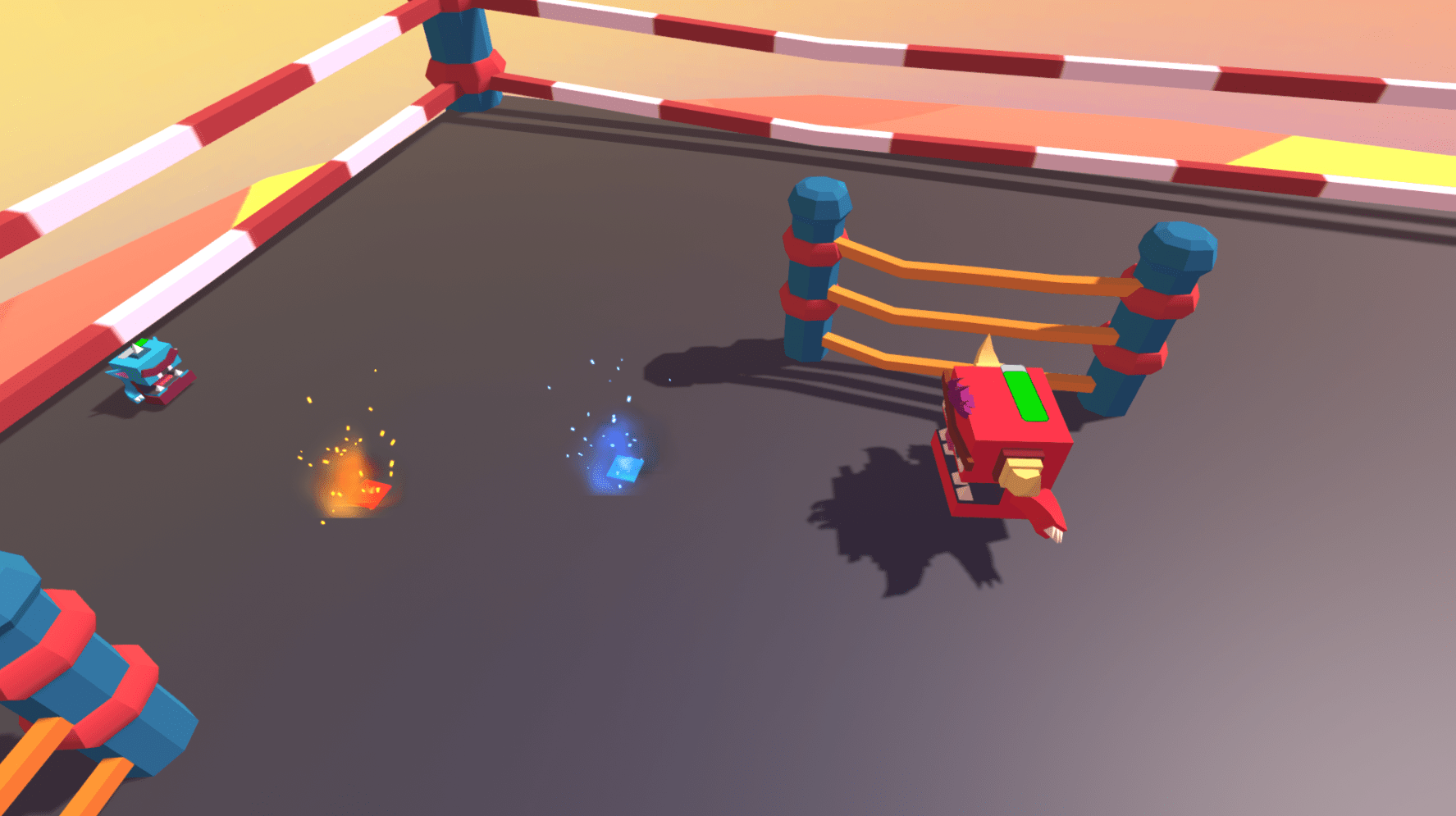 The more hits a target takes, the smaller it gets. It then becomes harder to hit