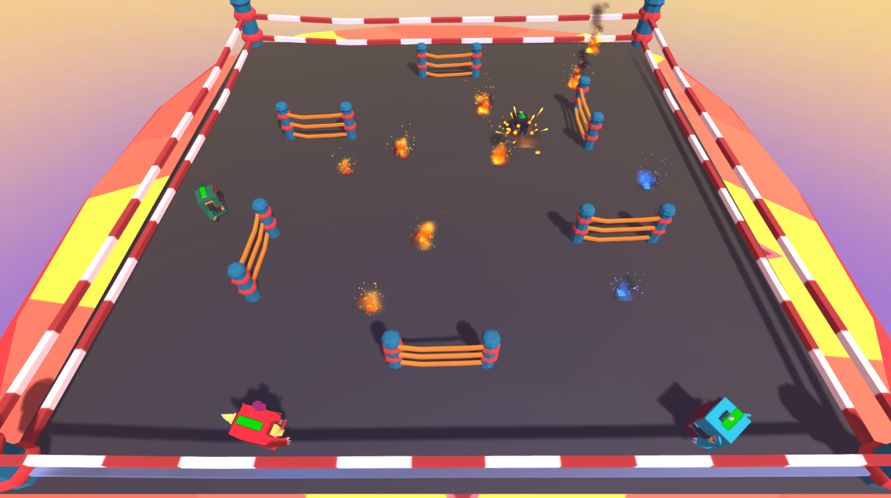 Battle where the different players are attacking the same target