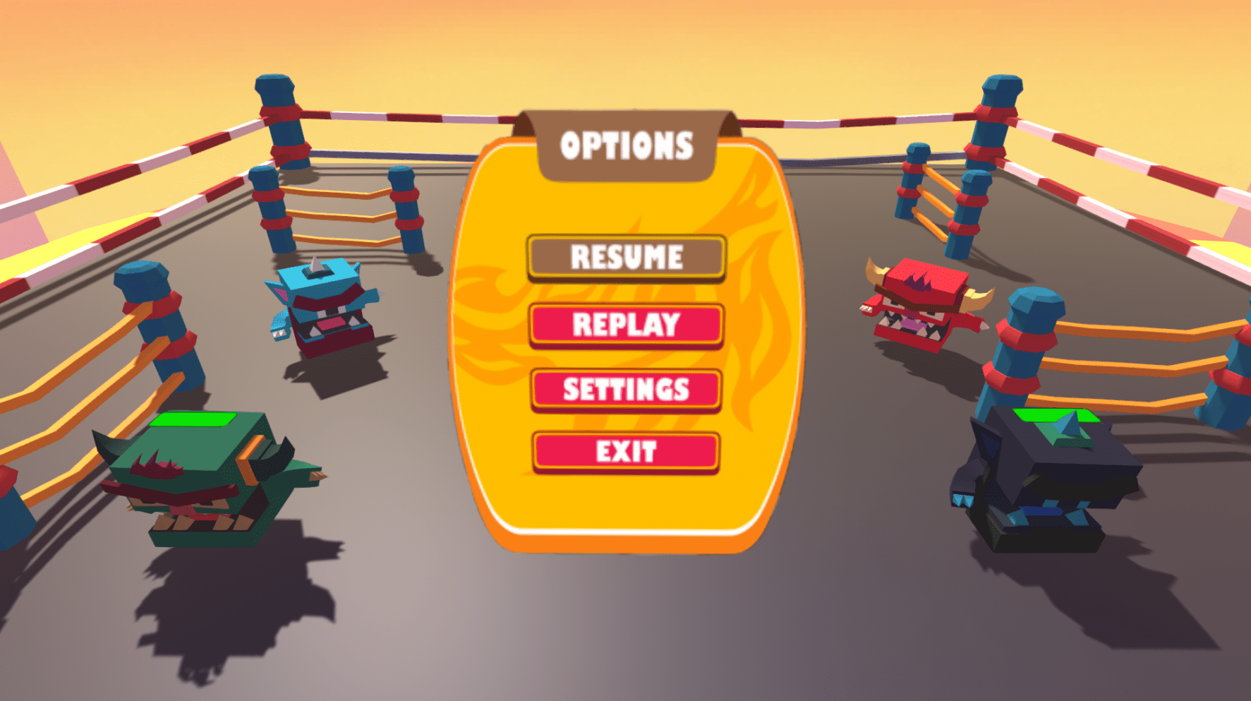 Main game menu to choose the number of players and settings