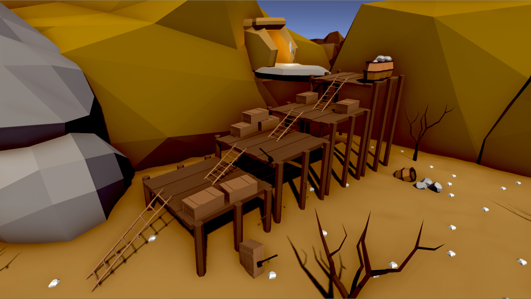 Mine area allowing to go to refuel between 2 waves of enemies