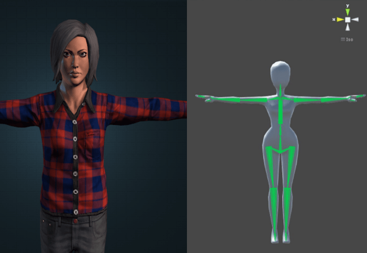 Modeling and rigging the 3d model of nurses