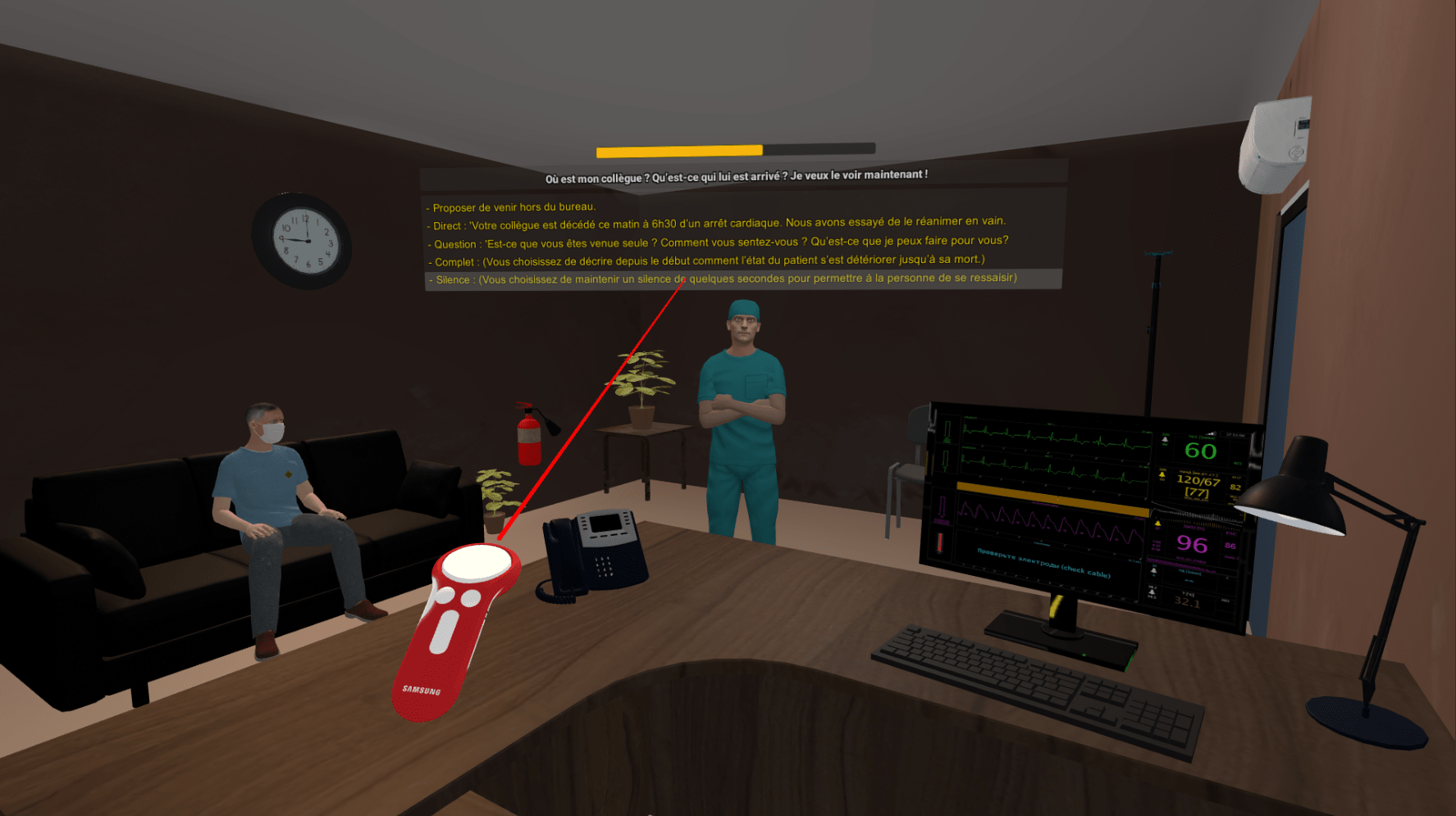 Decision making via a dialogue system with a nurse with artificial intelligence behaviour using controllers